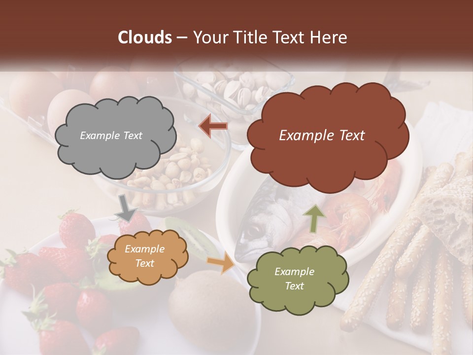 A Variety Of Foods Are Displayed On A Table PowerPoint Template