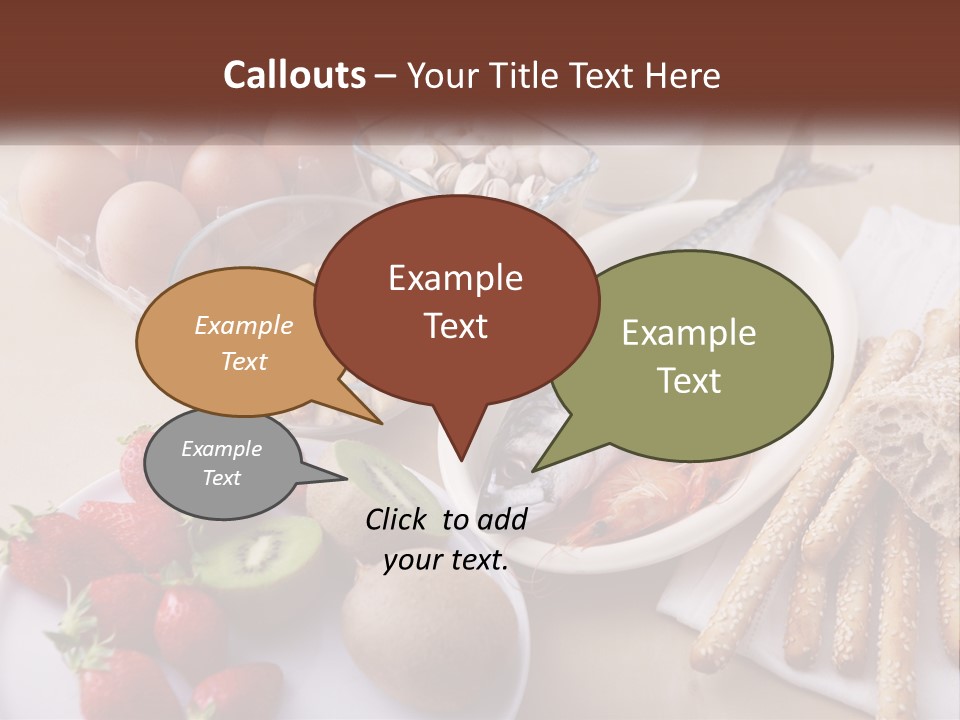 A Variety Of Foods Are Displayed On A Table PowerPoint Template