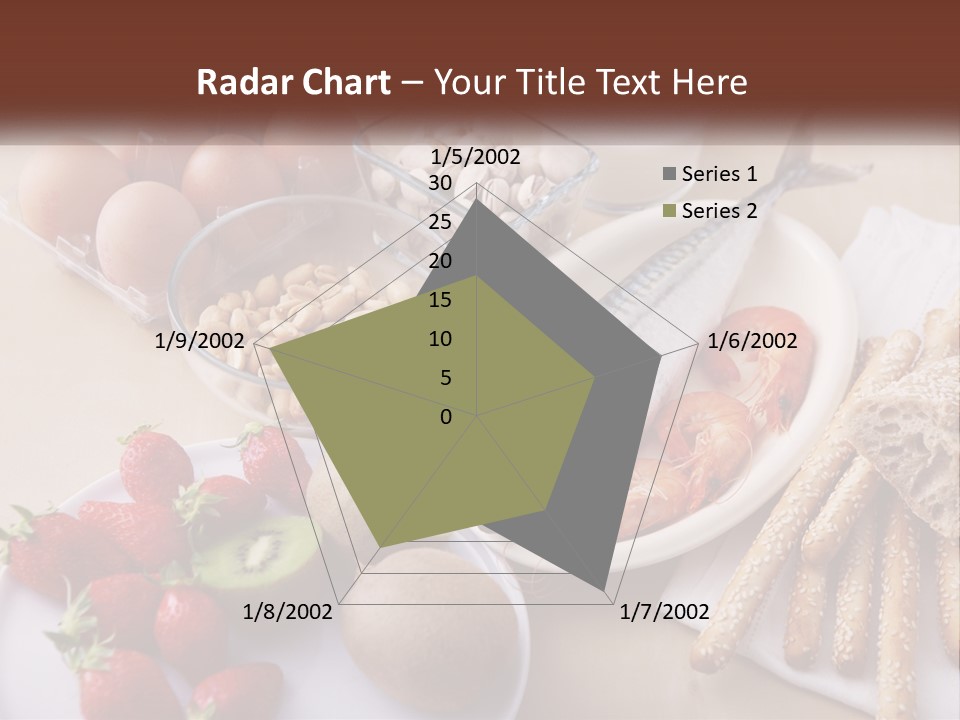 A Variety Of Foods Are Displayed On A Table PowerPoint Template