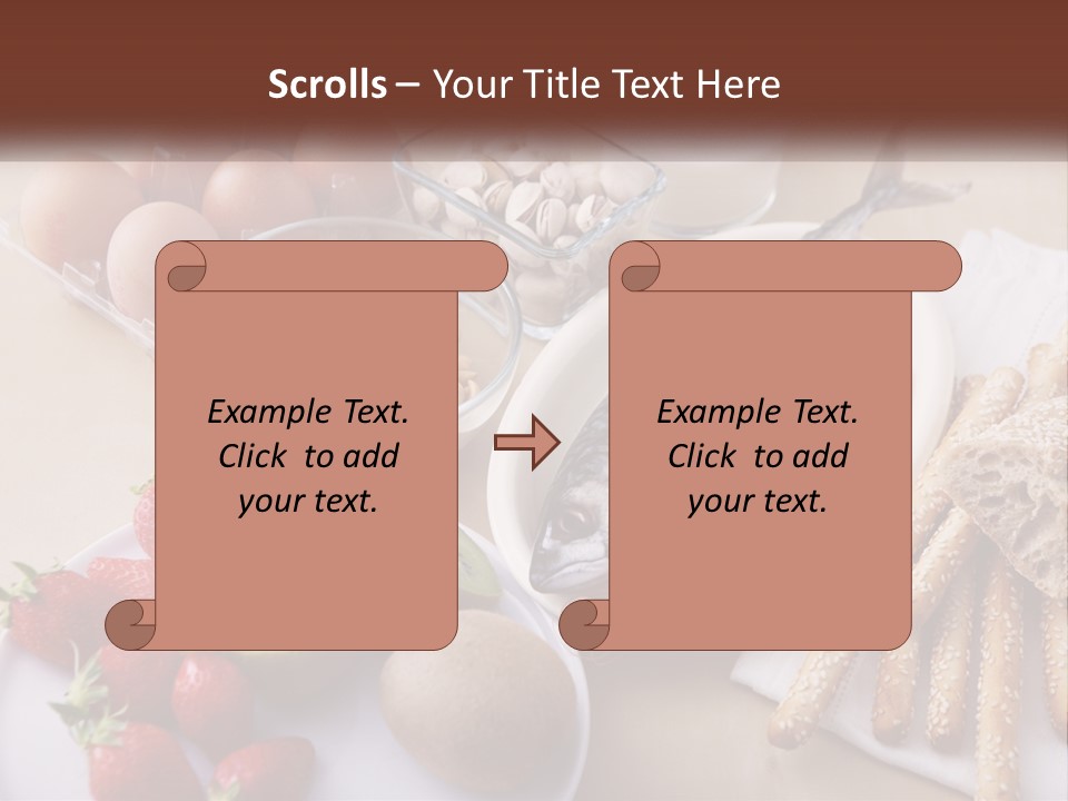 A Variety Of Foods Are Displayed On A Table PowerPoint Template