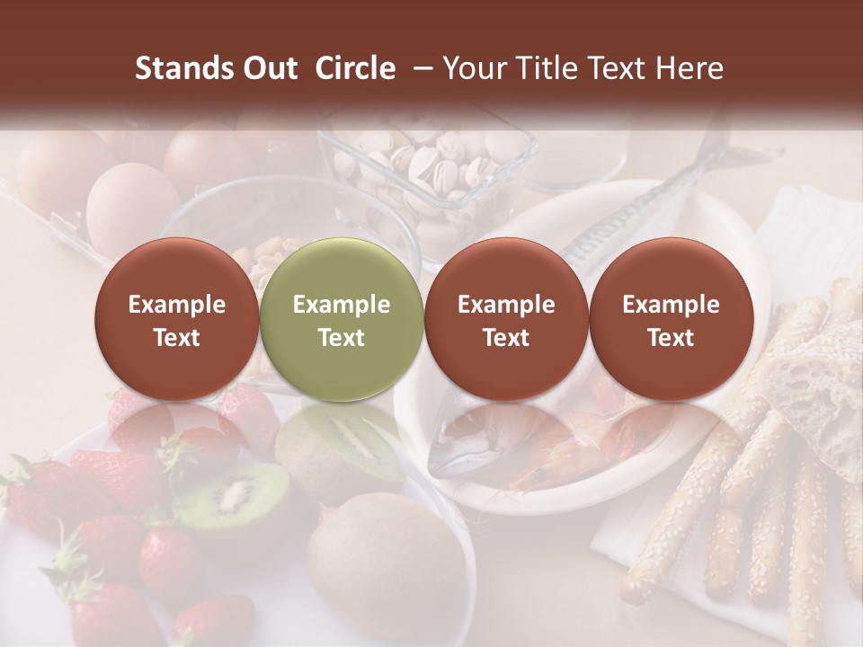 A Variety Of Foods Are Displayed On A Table PowerPoint Template