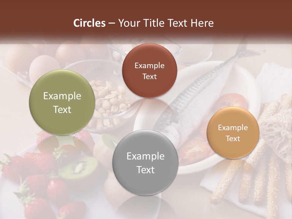 A Variety Of Foods Are Displayed On A Table PowerPoint Template