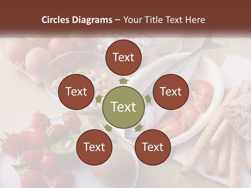 A Variety Of Foods Are Displayed On A Table PowerPoint Template