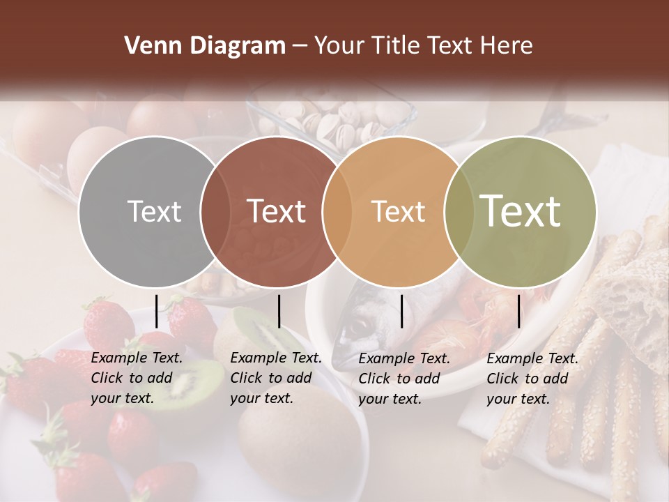 A Variety Of Foods Are Displayed On A Table PowerPoint Template
