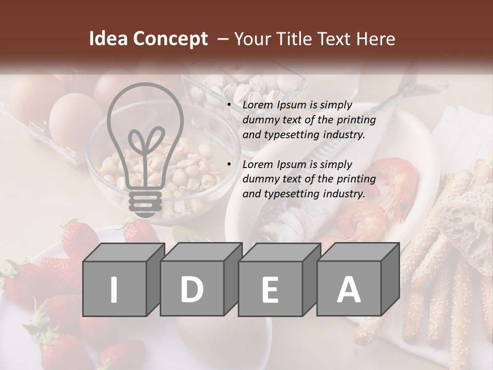 A Variety Of Foods Are Displayed On A Table PowerPoint Template