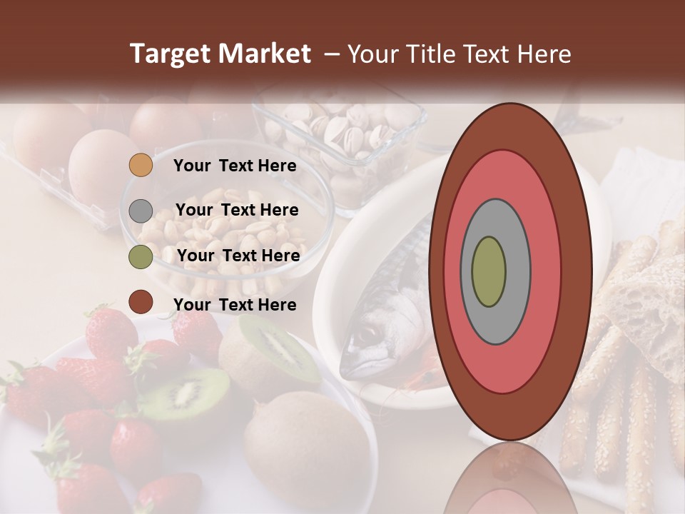 A Variety Of Foods Are Displayed On A Table PowerPoint Template