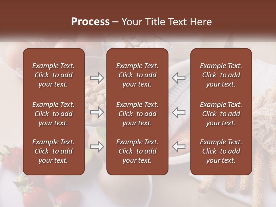 A Variety Of Foods Are Displayed On A Table PowerPoint Template