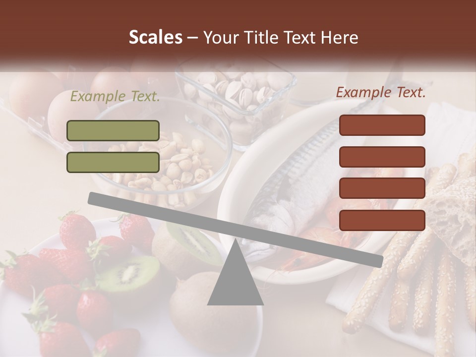 A Variety Of Foods Are Displayed On A Table PowerPoint Template