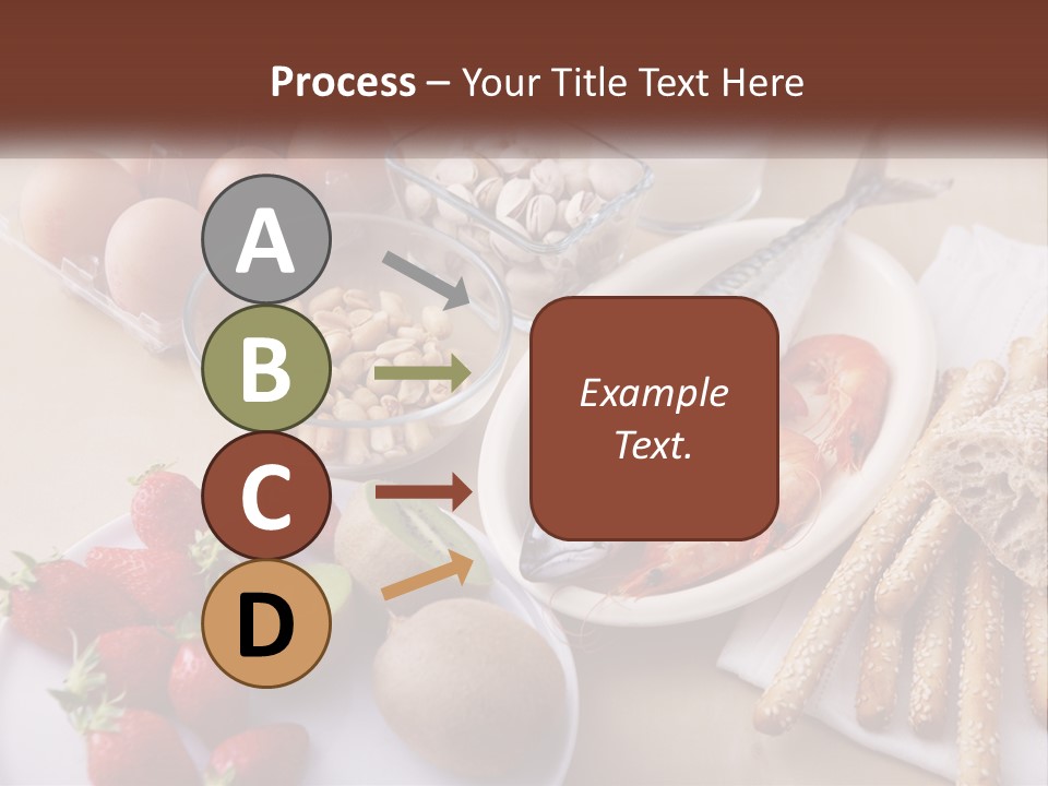A Variety Of Foods Are Displayed On A Table PowerPoint Template