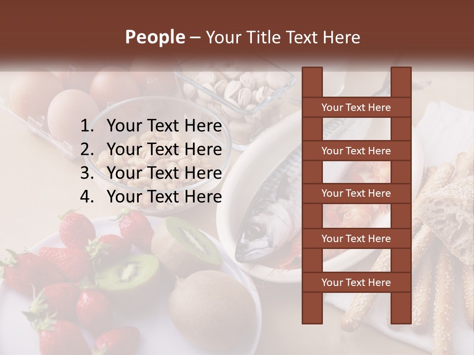 A Variety Of Foods Are Displayed On A Table PowerPoint Template