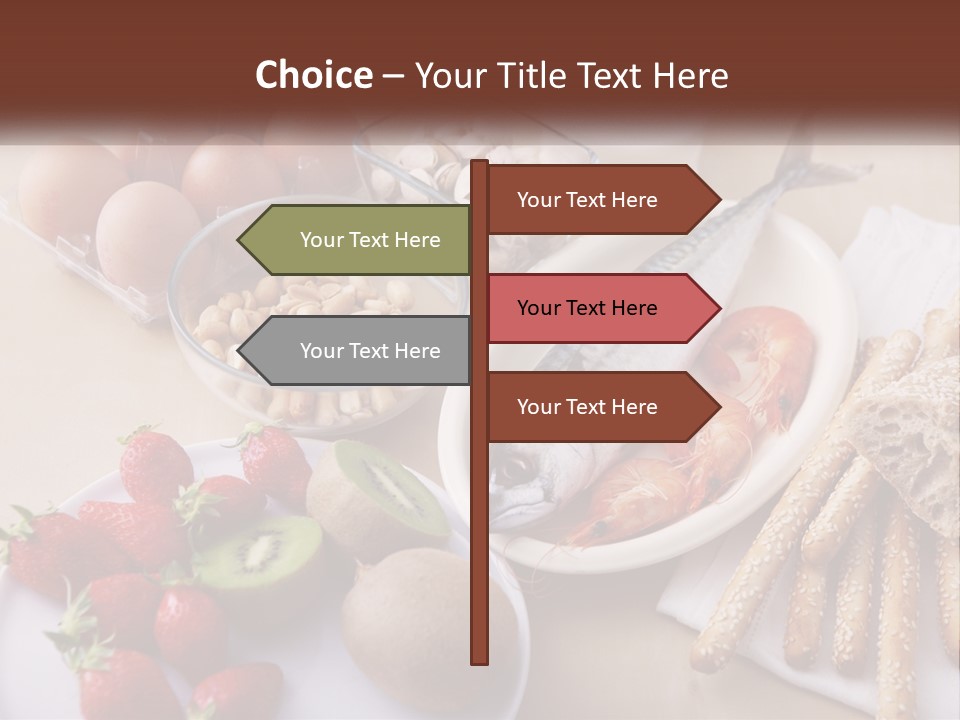 A Variety Of Foods Are Displayed On A Table PowerPoint Template