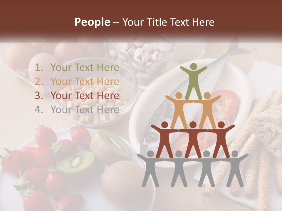 A Variety Of Foods Are Displayed On A Table PowerPoint Template