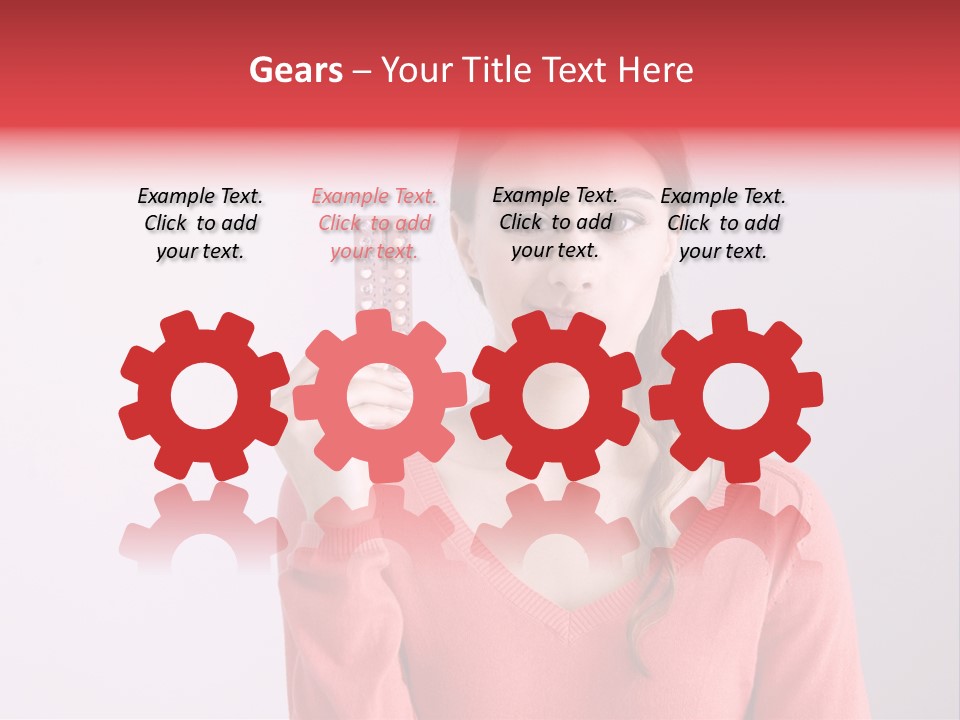 A Woman Holding A Contraption In Front Of Her Face PowerPoint Template