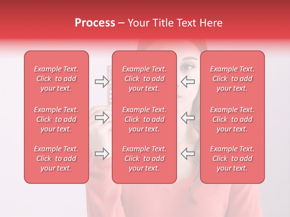 A Woman Holding A Contraption In Front Of Her Face PowerPoint Template