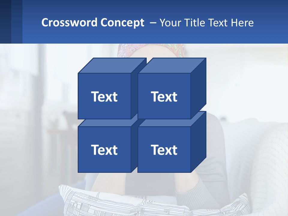 A Woman Sitting On A Couch With Her Hand On Her Chin PowerPoint Template