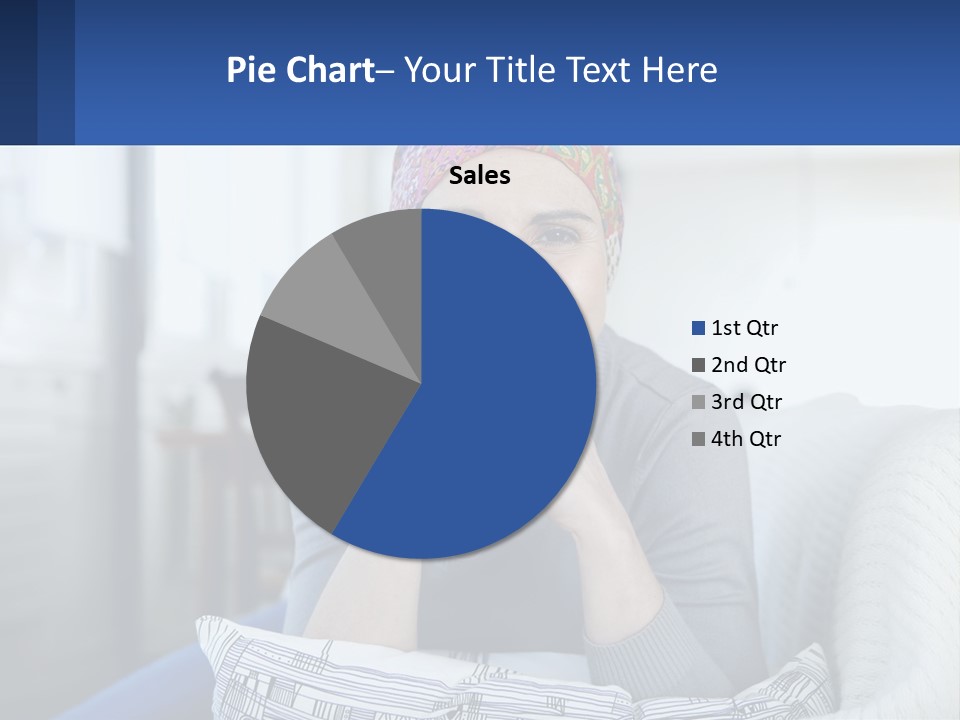 A Woman Sitting On A Couch With Her Hand On Her Chin PowerPoint Template