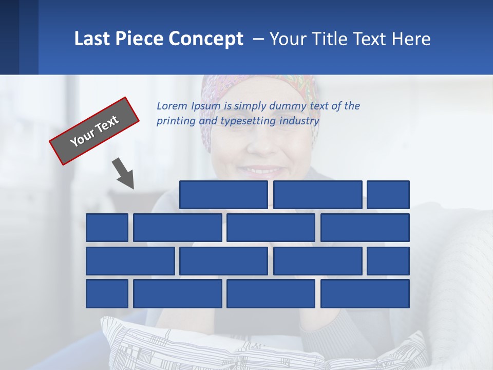 A Woman Sitting On A Couch With Her Hand On Her Chin PowerPoint Template