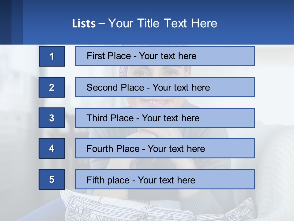 A Woman Sitting On A Couch With Her Hand On Her Chin PowerPoint Template