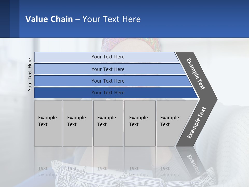 A Woman Sitting On A Couch With Her Hand On Her Chin PowerPoint Template