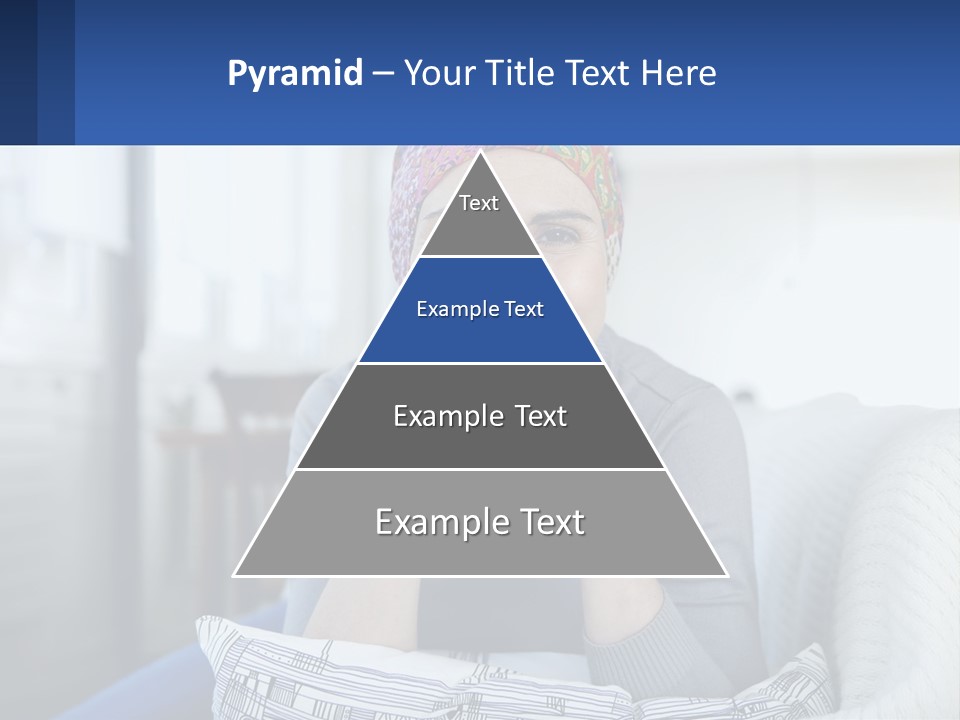 A Woman Sitting On A Couch With Her Hand On Her Chin PowerPoint Template