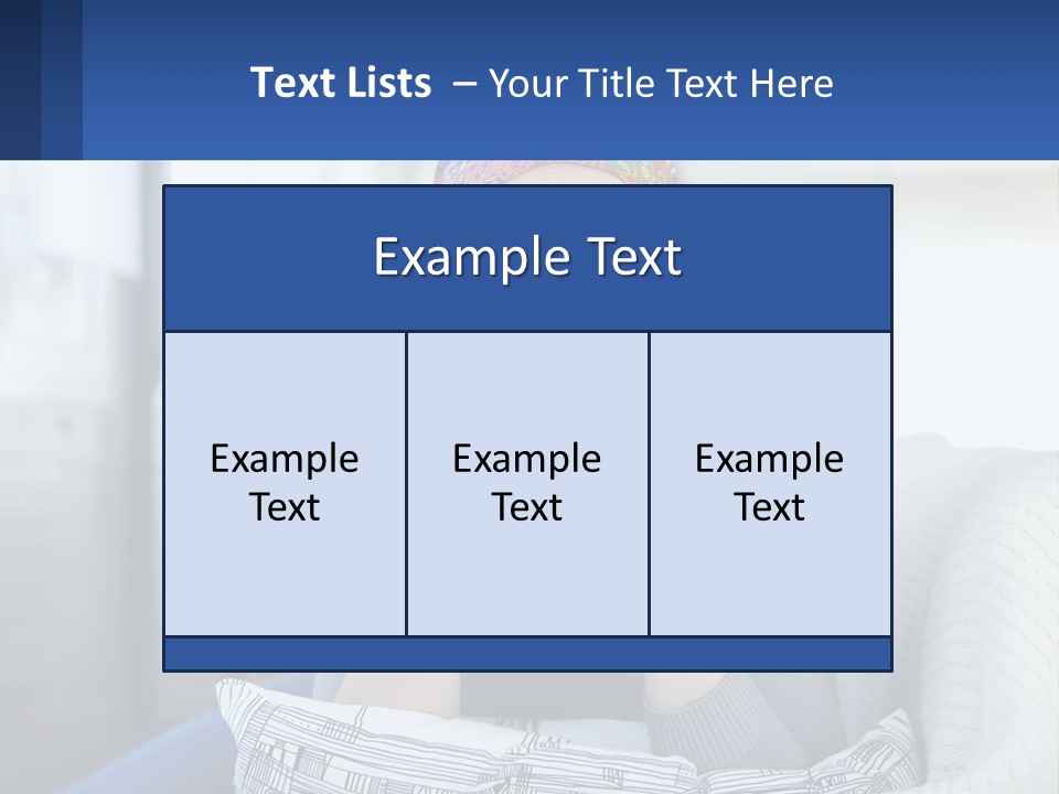 A Woman Sitting On A Couch With Her Hand On Her Chin PowerPoint Template