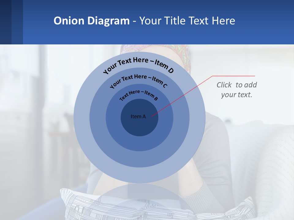 A Woman Sitting On A Couch With Her Hand On Her Chin PowerPoint Template