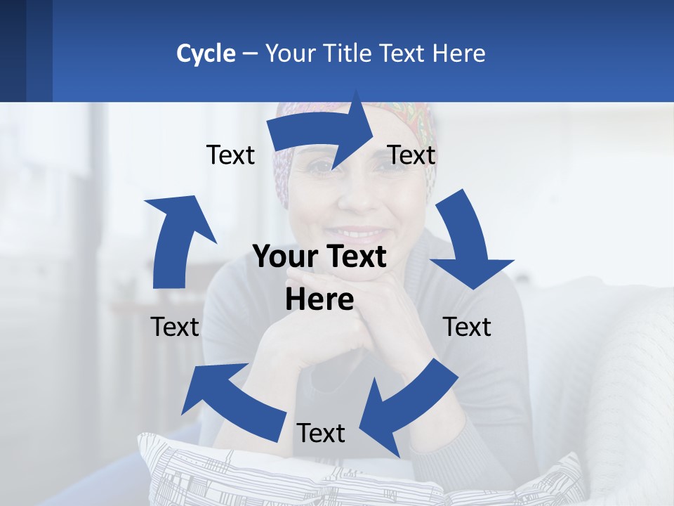 A Woman Sitting On A Couch With Her Hand On Her Chin PowerPoint Template