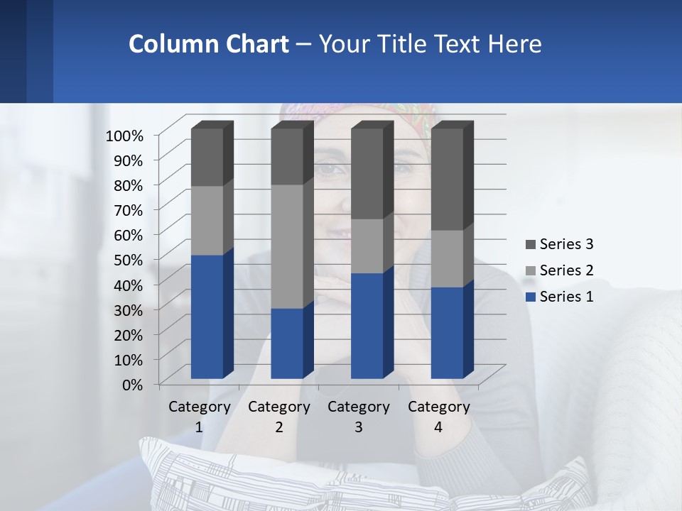 A Woman Sitting On A Couch With Her Hand On Her Chin PowerPoint Template