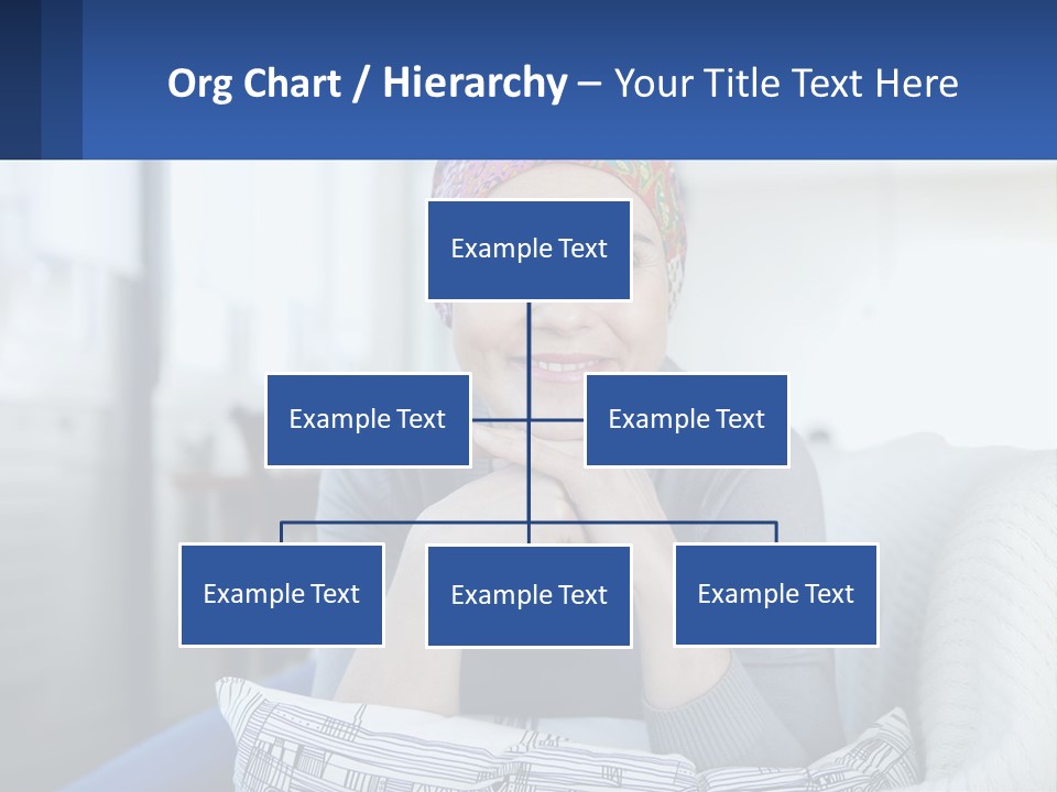 A Woman Sitting On A Couch With Her Hand On Her Chin PowerPoint Template