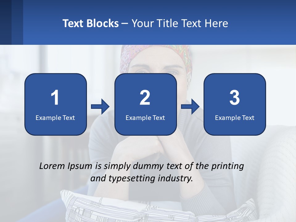 A Woman Sitting On A Couch With Her Hand On Her Chin PowerPoint Template