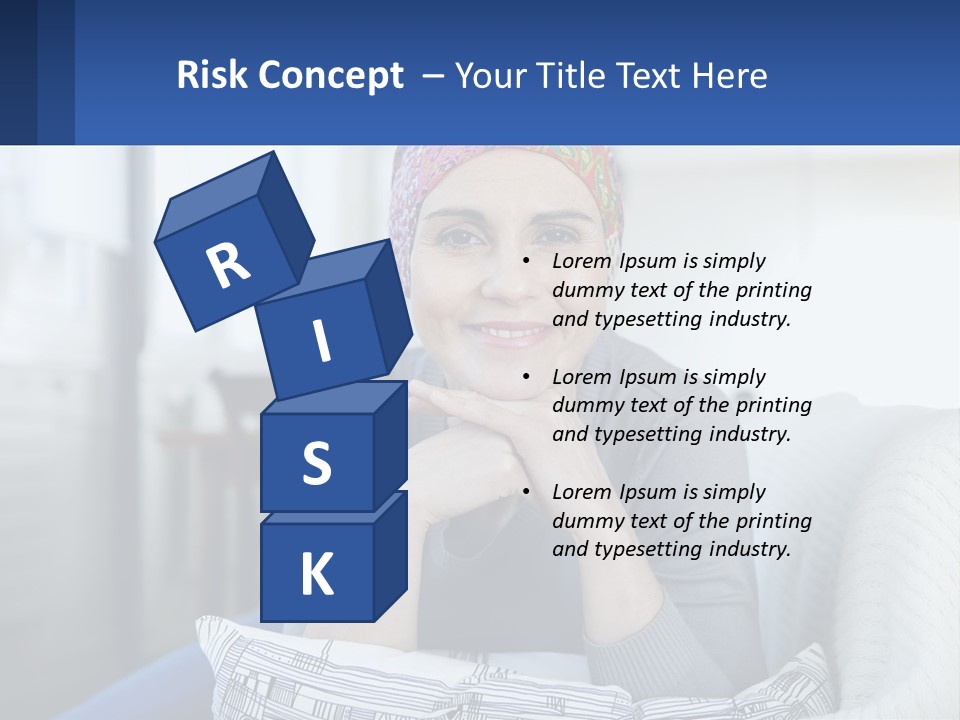 A Woman Sitting On A Couch With Her Hand On Her Chin PowerPoint Template