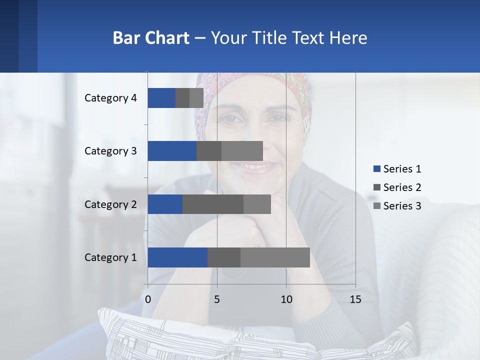 A Woman Sitting On A Couch With Her Hand On Her Chin PowerPoint Template