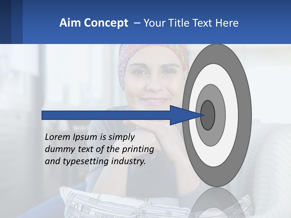 A Woman Sitting On A Couch With Her Hand On Her Chin PowerPoint Template