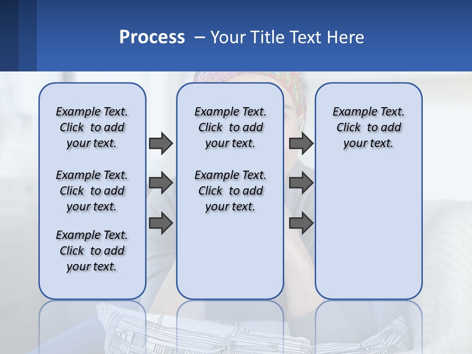 A Woman Sitting On A Couch With Her Hand On Her Chin PowerPoint Template