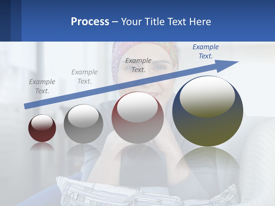 A Woman Sitting On A Couch With Her Hand On Her Chin PowerPoint Template