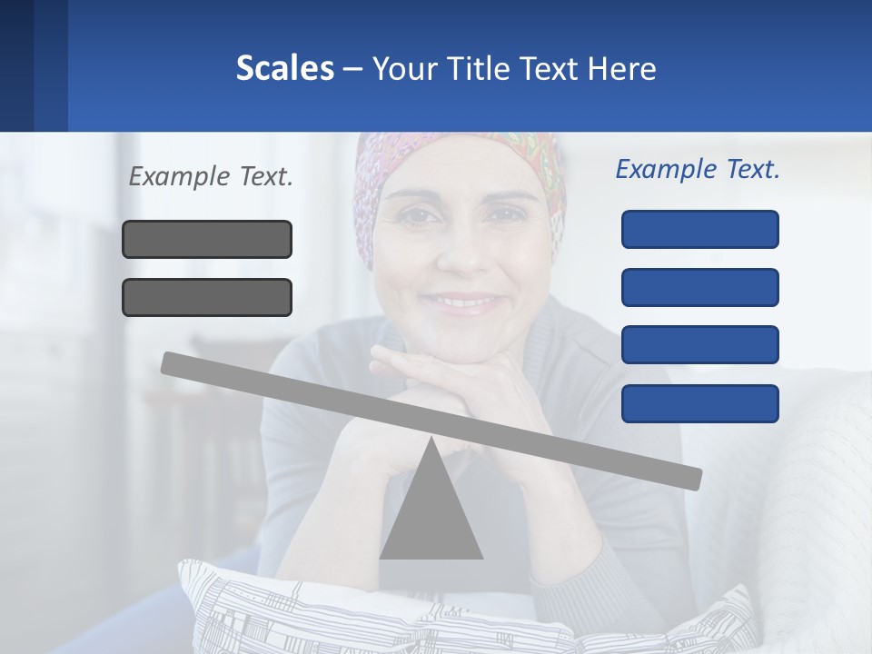 A Woman Sitting On A Couch With Her Hand On Her Chin PowerPoint Template