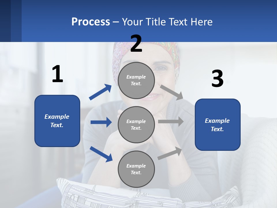 A Woman Sitting On A Couch With Her Hand On Her Chin PowerPoint Template