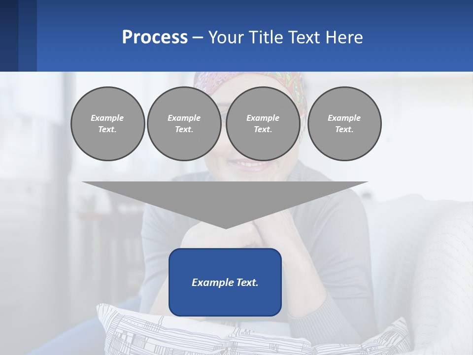 A Woman Sitting On A Couch With Her Hand On Her Chin PowerPoint Template
