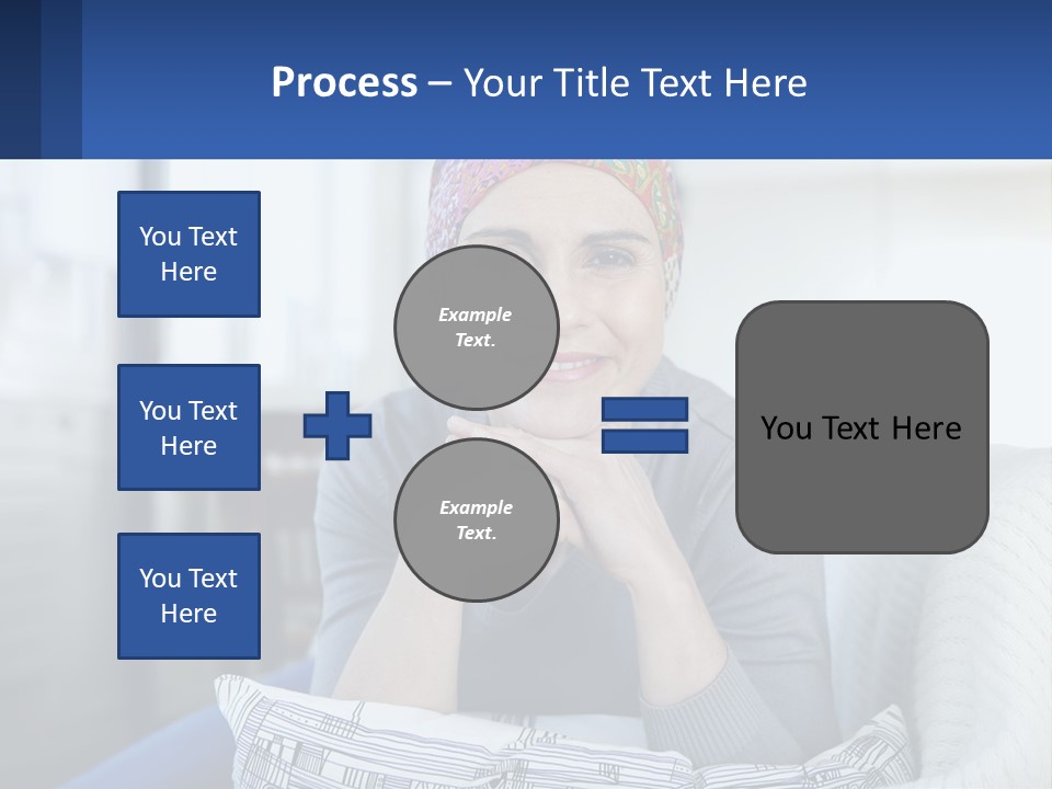 A Woman Sitting On A Couch With Her Hand On Her Chin PowerPoint Template
