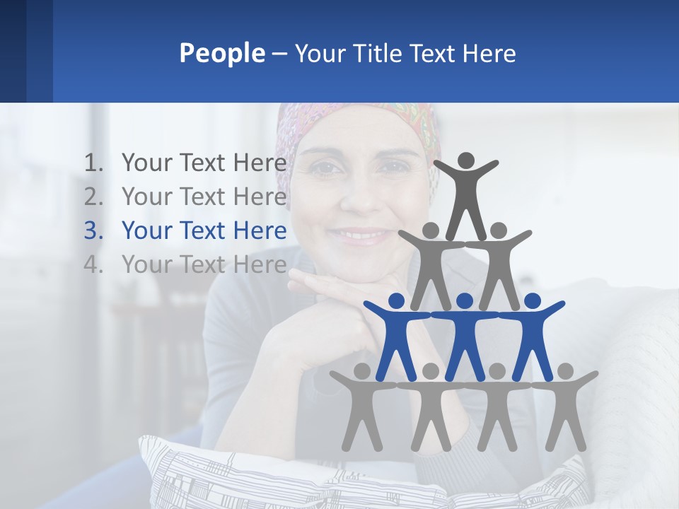 A Woman Sitting On A Couch With Her Hand On Her Chin PowerPoint Template