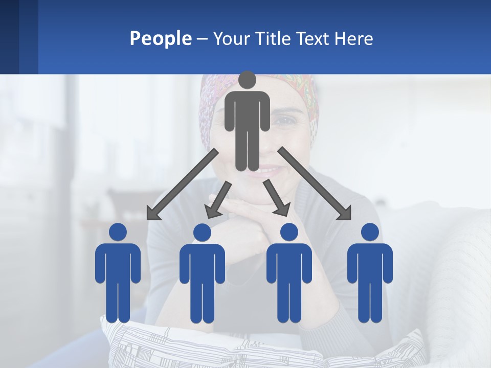 A Woman Sitting On A Couch With Her Hand On Her Chin PowerPoint Template