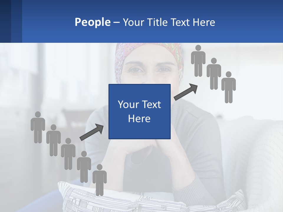 A Woman Sitting On A Couch With Her Hand On Her Chin PowerPoint Template