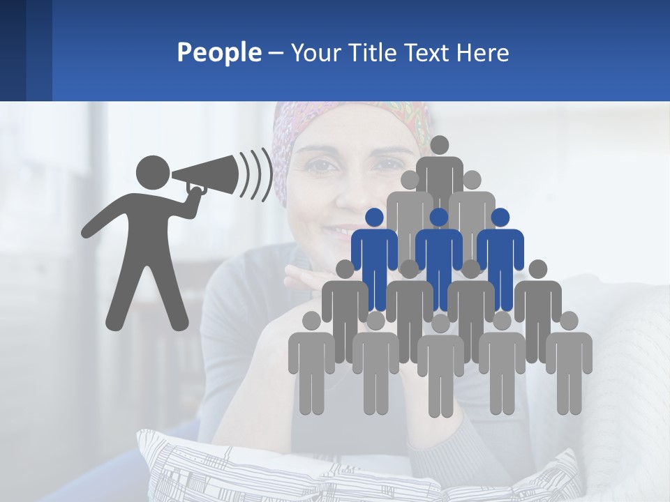 A Woman Sitting On A Couch With Her Hand On Her Chin PowerPoint Template