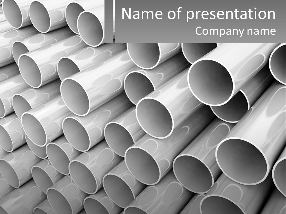 A Large Stack Of Steel Pipes Powerpoint Template PowerPoint Template