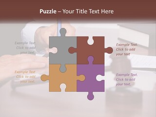 A Person Signing A Document On A Desk PowerPoint Template