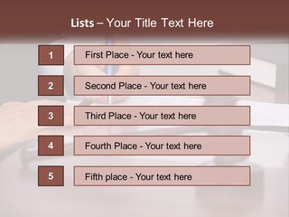 A Person Signing A Document On A Desk PowerPoint Template