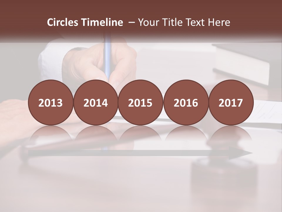 A Person Signing A Document On A Desk PowerPoint Template