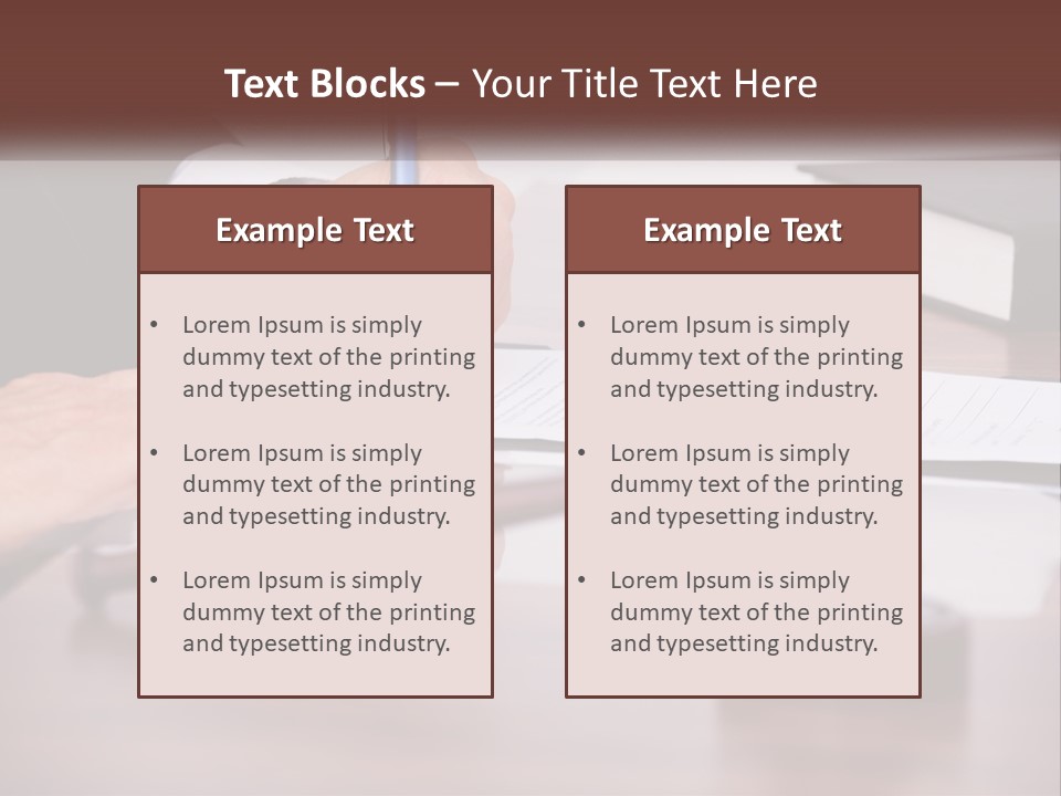 A Person Signing A Document On A Desk PowerPoint Template