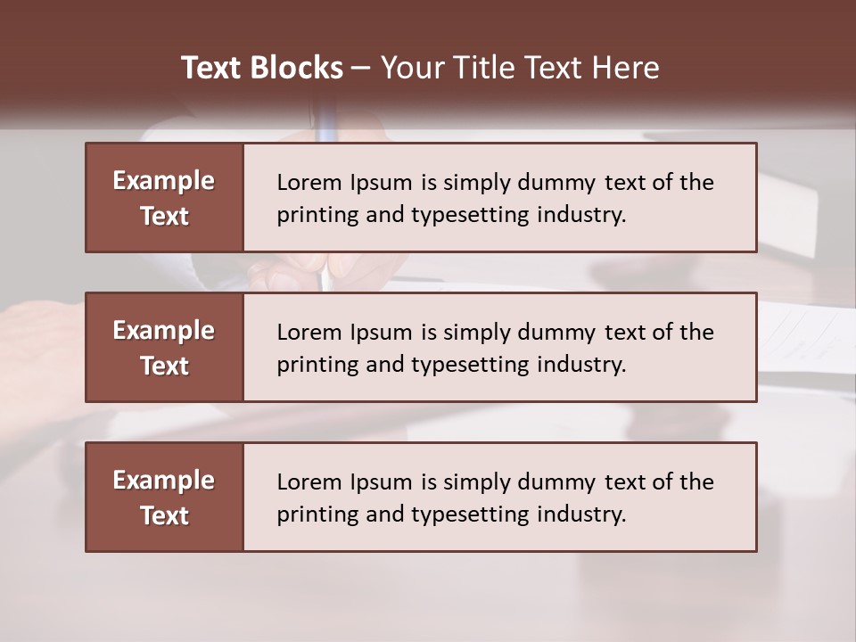 A Person Signing A Document On A Desk PowerPoint Template