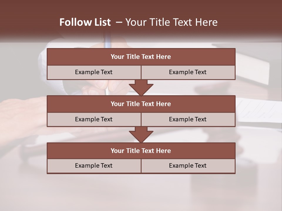 A Person Signing A Document On A Desk PowerPoint Template